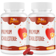 Bottle of cholesterol supplement featuring Plant Sterols, Niacin and other key ingredients