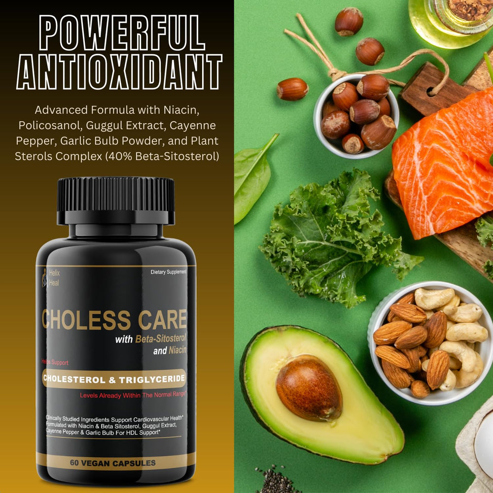 Ingredients list showing garlic, niacin, and plant sterols