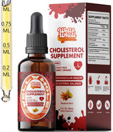 Bottle of Cholesterol Support Liquid Drops with Plant Sterols and Red Yeast Rice