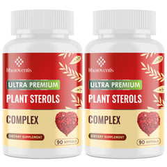 Cholesterol supplement bottle highlighting plant sterols