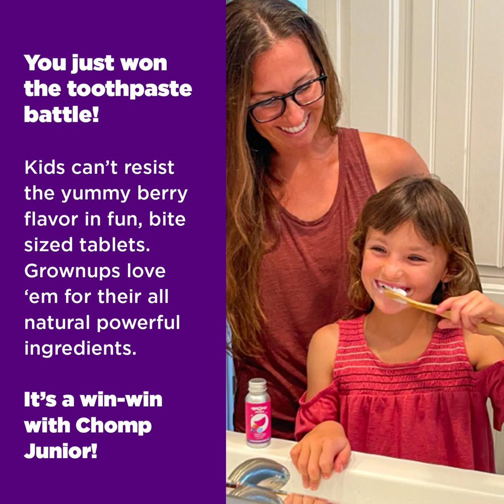 Product label highlighting fluoride-free and clean ingredients