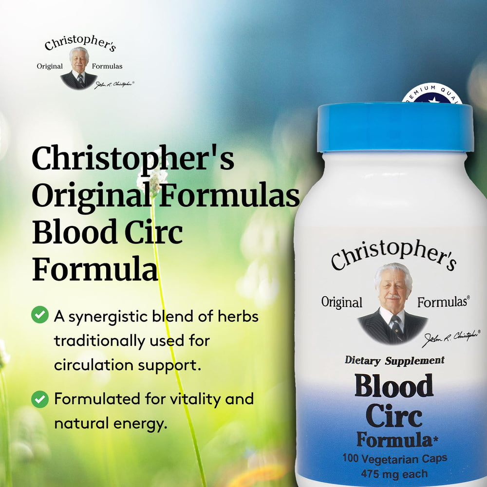 Christopher's Original Formulas Blood Circ Formula USA badge on packaging signals quality