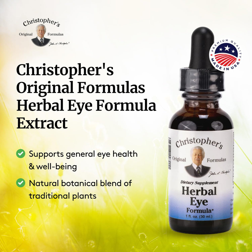 Christopher's Original Formulas eyebright herbs and plant visuals indicate natural source.