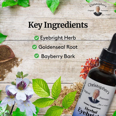 Christopher's Original Formulas eyebright herbs and plant visuals indicate natural source.