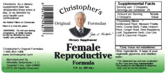 Back of the Christopher's Original Formulas Female Reproductive Formula packaging