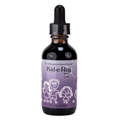 Christopher's Original Formulas Kid-e-Reg bowel tonic bottle promotes gentle child-friendly elimination