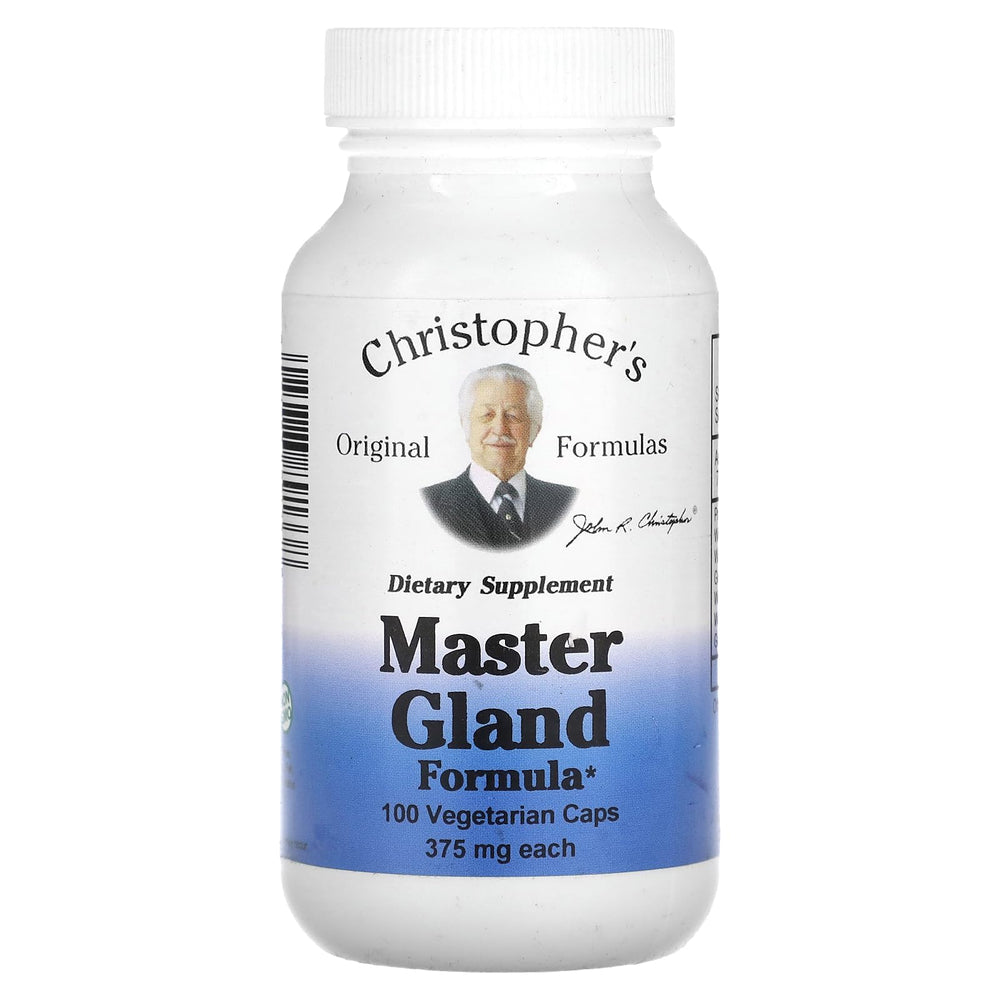 Bottle of Christopher's Original Formulas Master Gland Formula 100 VegiCaps with label