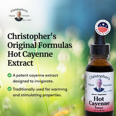 Packaging for Christopher's Original Formulas Hot Cayenne Extract