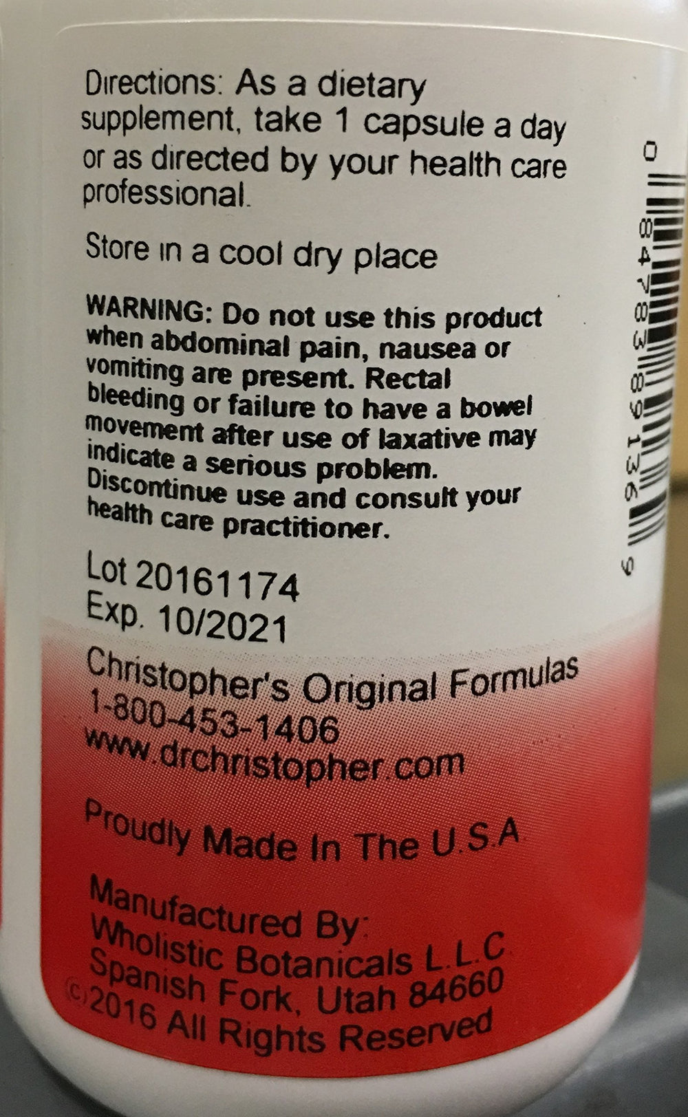 Christopher's Original Formulas Quick Colon Part 1 capsules closeup — gentle, regularity-friendly formulation.