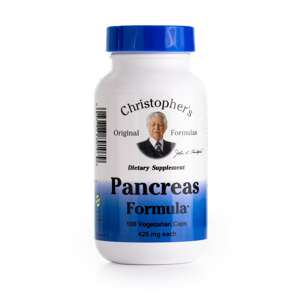 Christopher's Pancreas Formula bottle for daily digestive support and gland balance