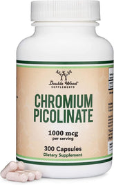 Front view of Chromium Picolinate 1000mcg bottle by Double Wood Supplements