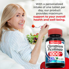 Bottle label detailing ingredients and dosage for Chromium Picolinate