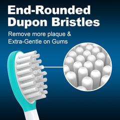 Gentle contoured bristles designed for ages 7+