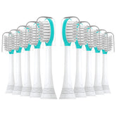 CILGEWH Kids 10-pack replacement toothbrush heads for Philips Sonicare (Blue)
