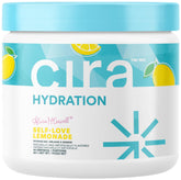 Cira Hydration powder tub open for easy hydration on the go.