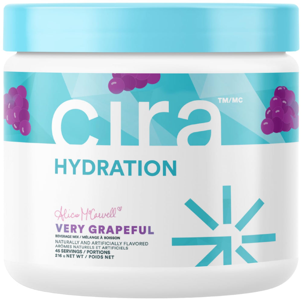 Cira Hydration Powder Very Grapeful bottle shows on‑the‑go hydration