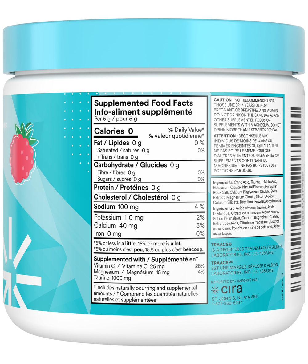 Cira Hydration Raspberry Hibiscus mix in a glass ready to drink