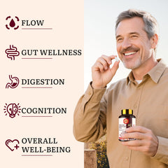 Circulation and wellness concept with capsules