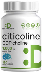 Bottle of Citicoline CDP Choline 1000mg 120 capsules