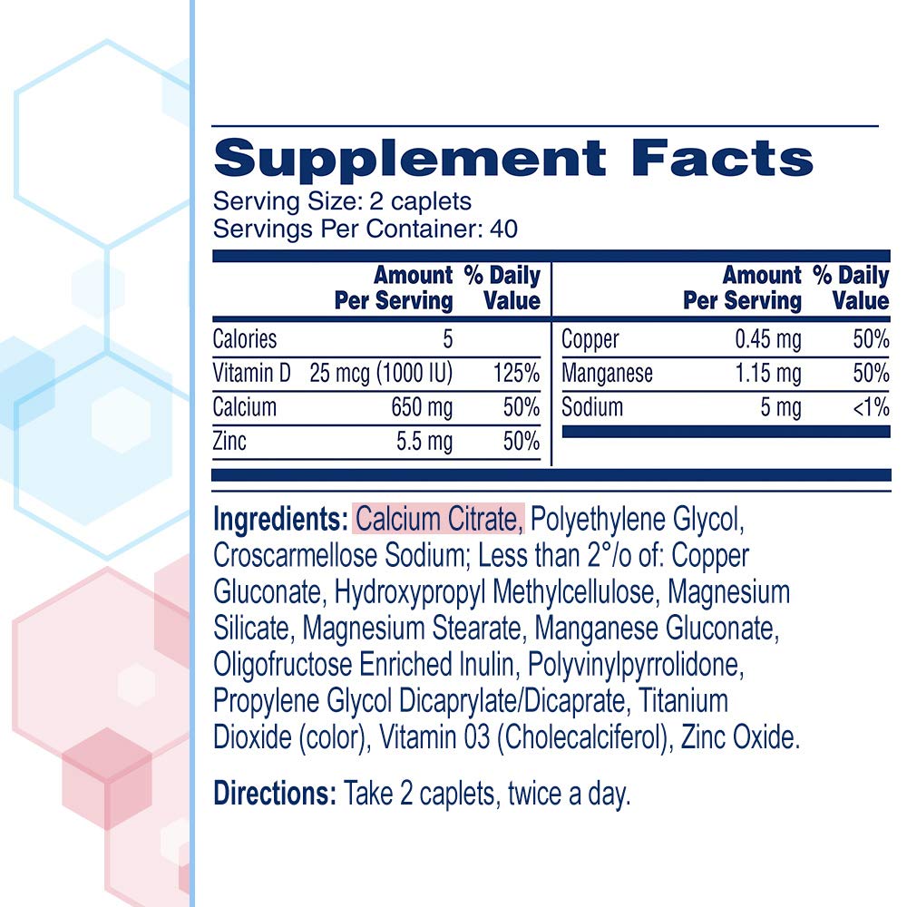 Packaging for Citracal Calcium Citrate with Vitamin D coated caplets, pack of 2