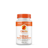 CitriRx Sublingual Acetyl Glutathione 100mg bottle with grape flavor label, USA-made