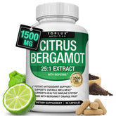 Citrus Bergamot 1500mg 25:1 extract bottle and capsules