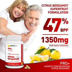 Close-up of Citrus Bergamot PRO+ capsules with olive leaf extract