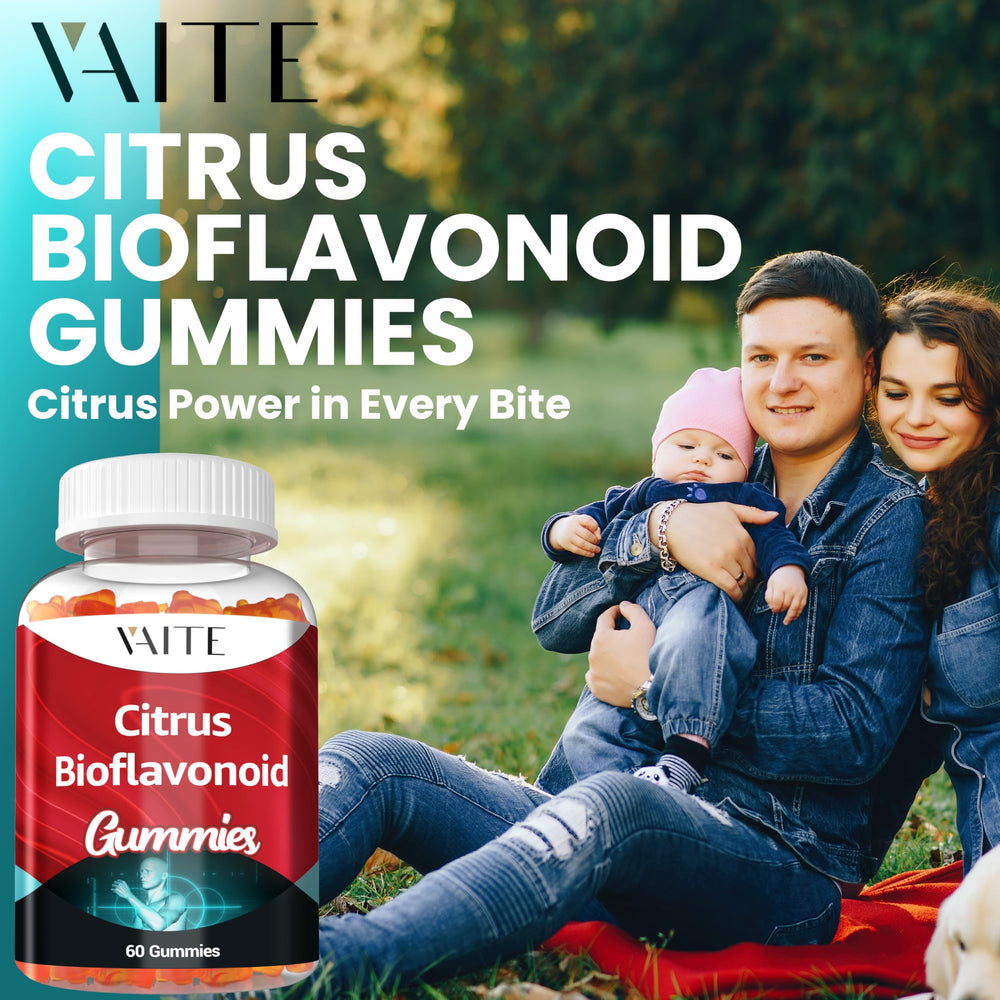 Active lifestyle imagery with citrus bioflavonoid gummies