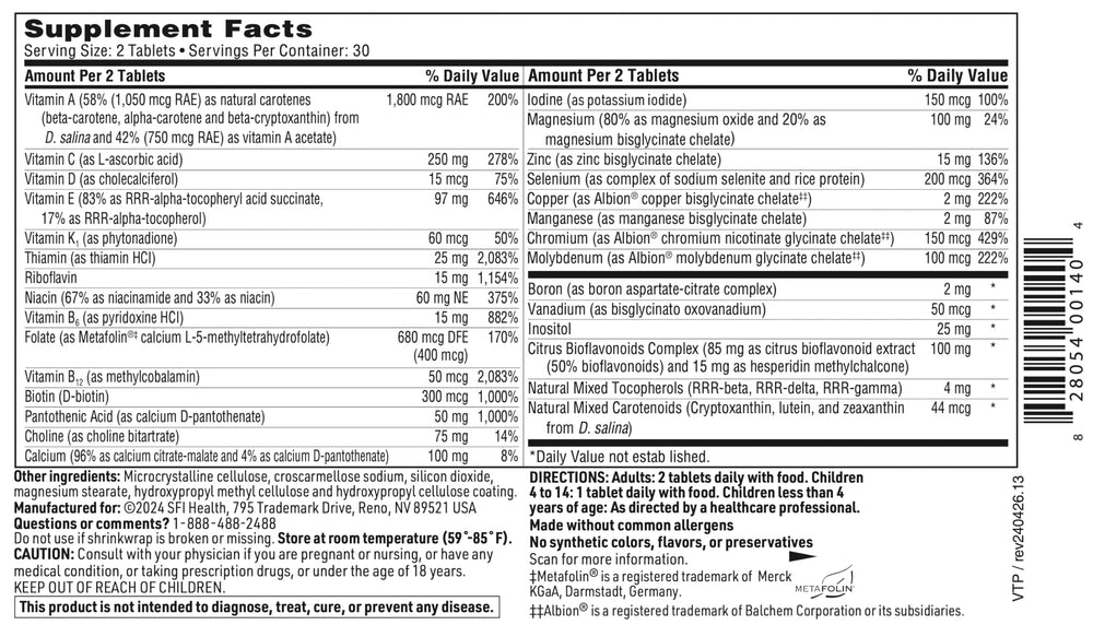 Citrus bioflavonoids, tocopherols, and carotenoids blend
