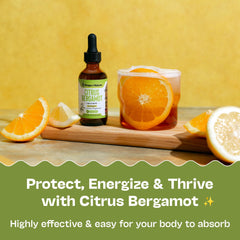 Lemon-citrus flavored Bergamot Drops close-up dropper