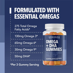 Citrus lemon and orange flavored omega gummies