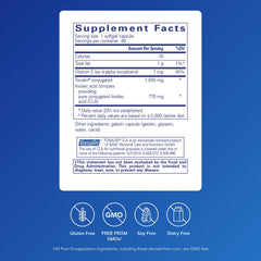 Close-up of CLA 1000 mg bottle label