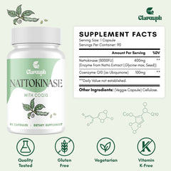 Gluten-free symbol on Clarusph Nattokinase packaging