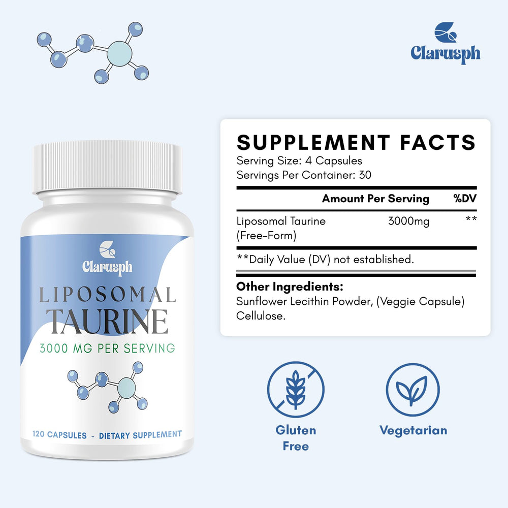 Clarusph Taurine workout scene suggests pre-workout energy boost.