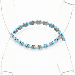 Classroom teaching prop for orthodontics featuring blue braces.