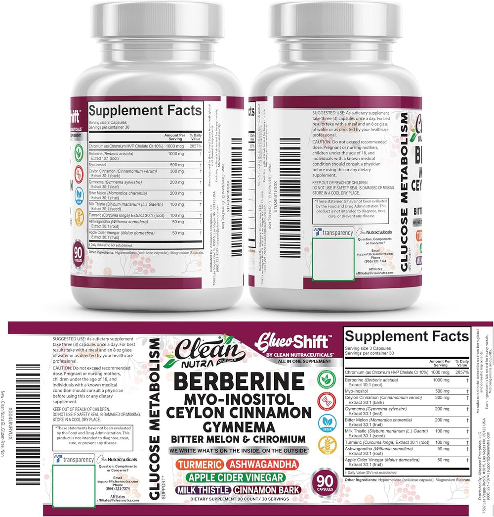 Clean Nutraceuticals 90-capsule bottle next to ruler for scale comparison
