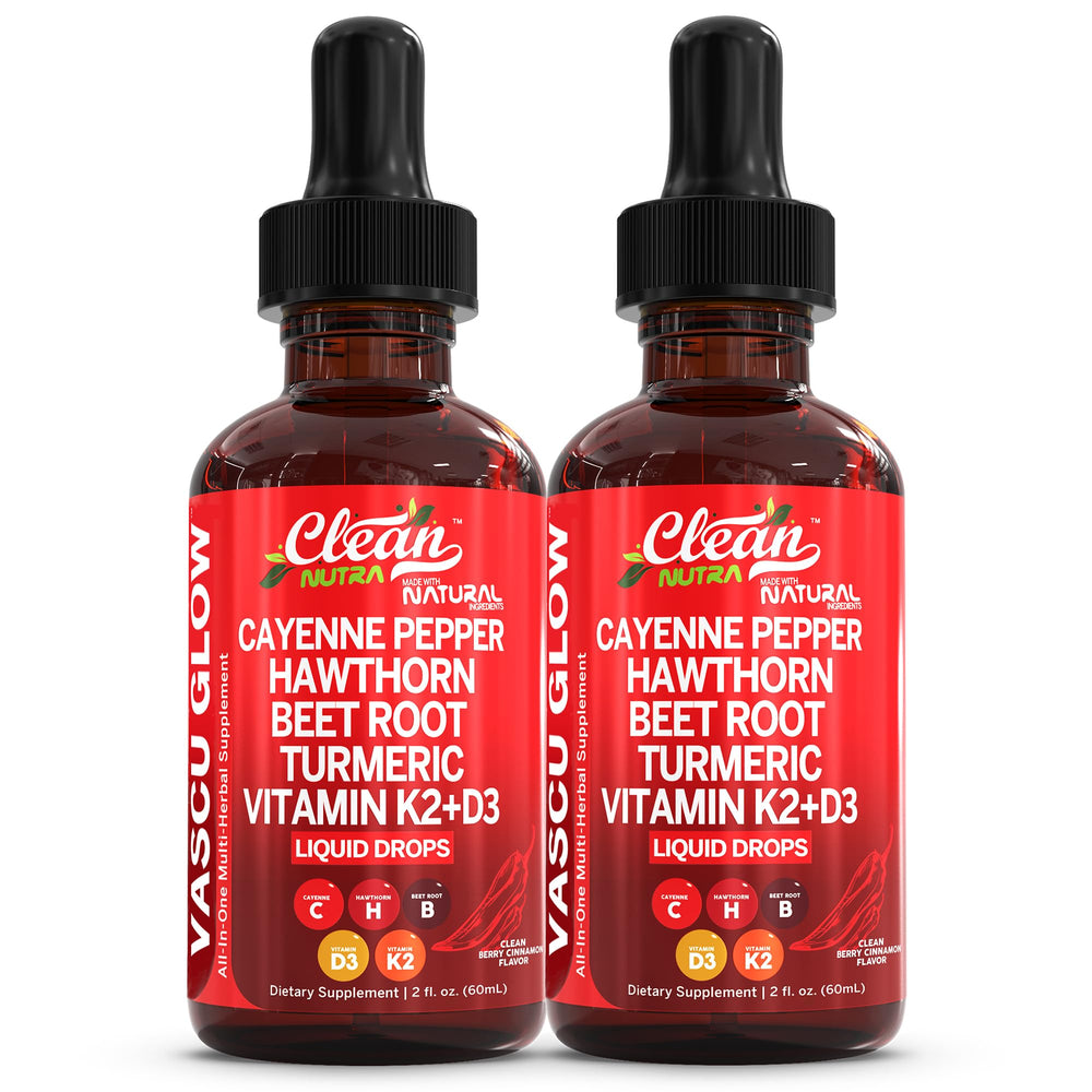 Bottle of Clean Nutra Cayenne Pepper Drops with dropper