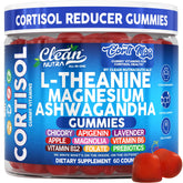 Bottle of Clean Nutra Cortisol Gummies with L-Theanine and Magnesium
