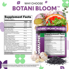 Sea moss and black seed components displayed on packaging