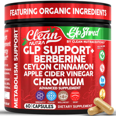 Clean Nutraceuticals bottle front view showing GLP Shred for convenient daily support
