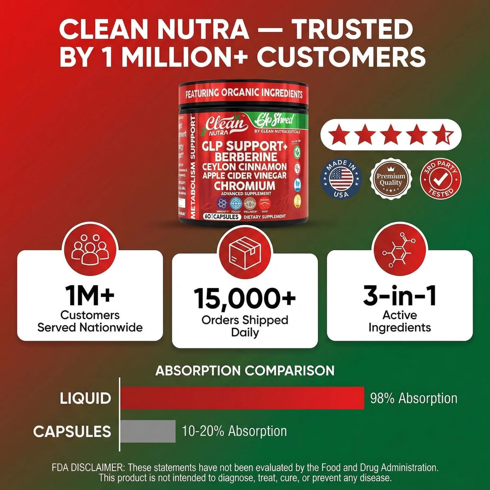 Clean Nutraceuticals capsule in hand for size and serving comparison and travel-friendly benefit
