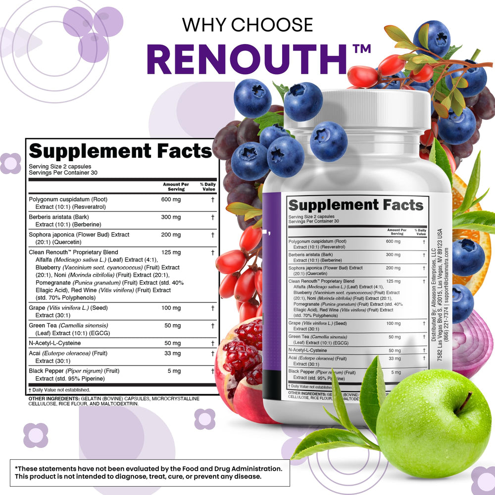 Grapeseed extract capsules from Renouth showcase antioxidant-rich blend