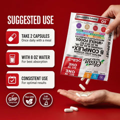 Clean Nutraceuticals capsule held in hand for size and portability comparison