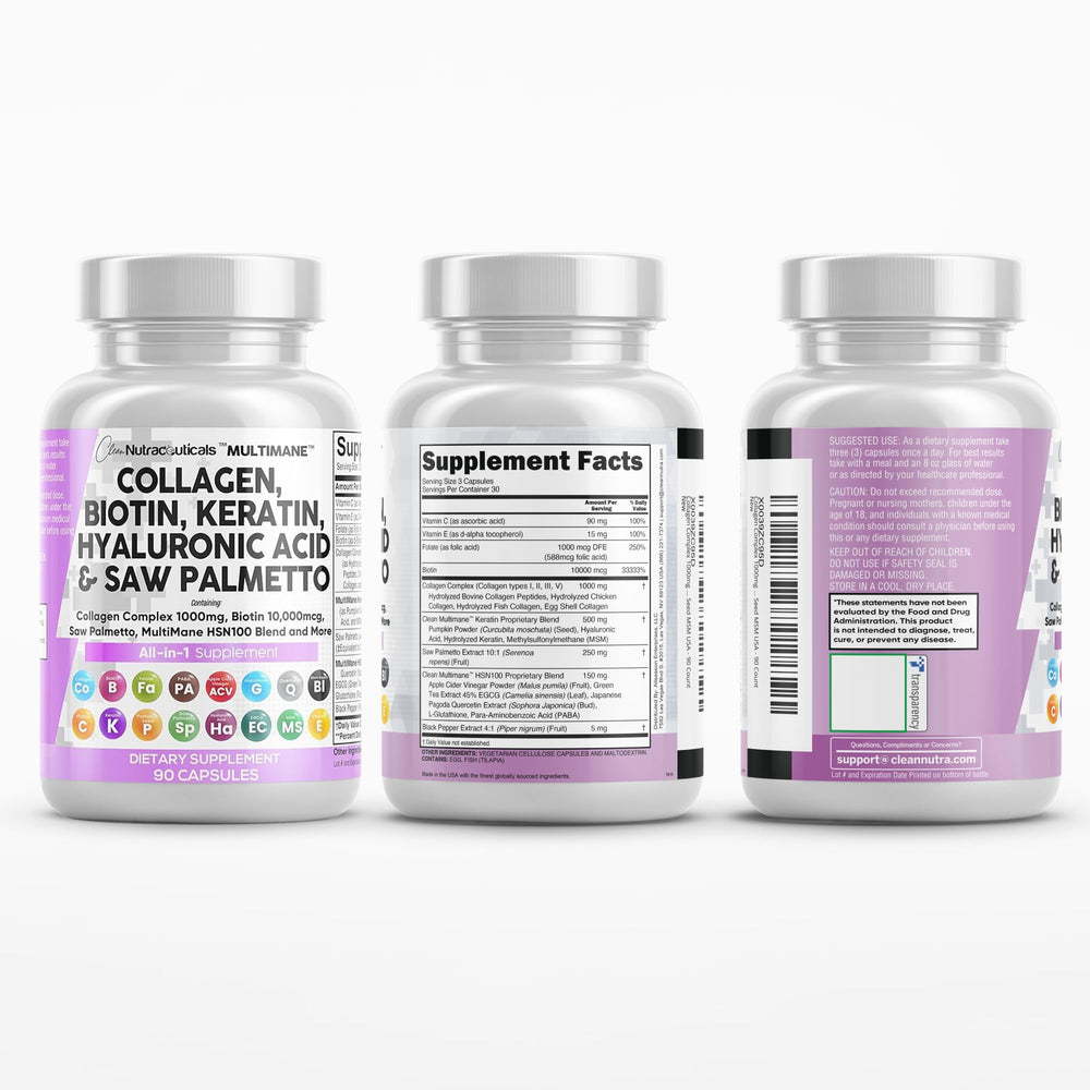 Lifestyle image suggesting healthy hair and nails with product branding