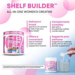 Clean Nutraceuticals Creatine for Women glass with powder for easy mixing