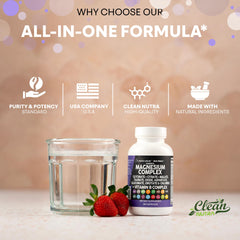 Clean Nutraceuticals MultiMag capsules closeup emphasizing small, easy-to-swallow form