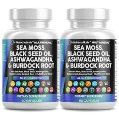 Sea moss and black seed oil with ashwagandha capsules