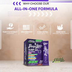 Clean Nutraceuticals packet on bedside table illustrating evening routine support