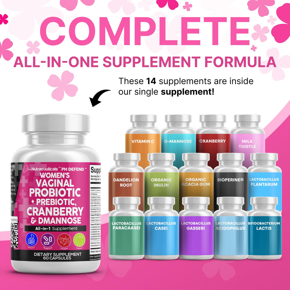 Nutrition label for Clean Nutraceuticals Vaginal Probiotics 2-pack