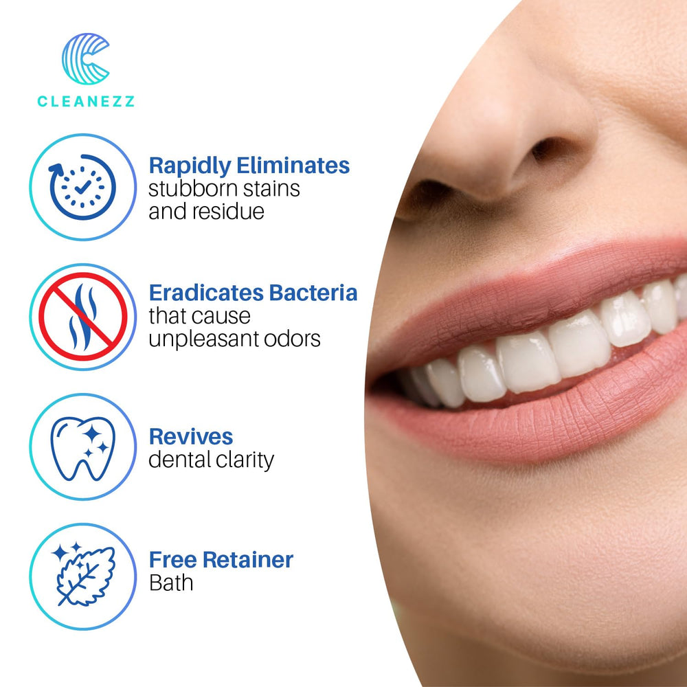 Free denture bath included with the Cleanezz package